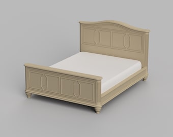 STL File - 1/12 Scale Miniature Bed STL for Dollhouses