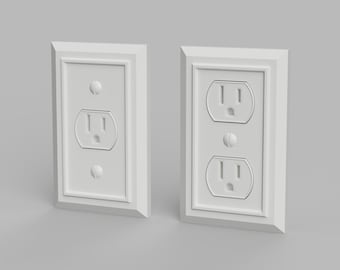 STL File - 1/12 Scale Miniature Power Socket STL set for Dollhouses (commercial license)
