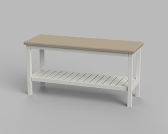 STL File - 1/12 Scale Miniature Bench STL (3 Size) for Dollhouses (Commercial License)