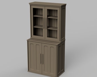 STL File - 1/12 Scale Miniature Cabinet STL for Dollhouses and Miniature Projects  (commercial license)