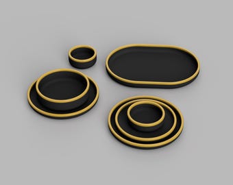 3MF File - 1/12 Scale Modern plate set (6 piece) for Dollhouses