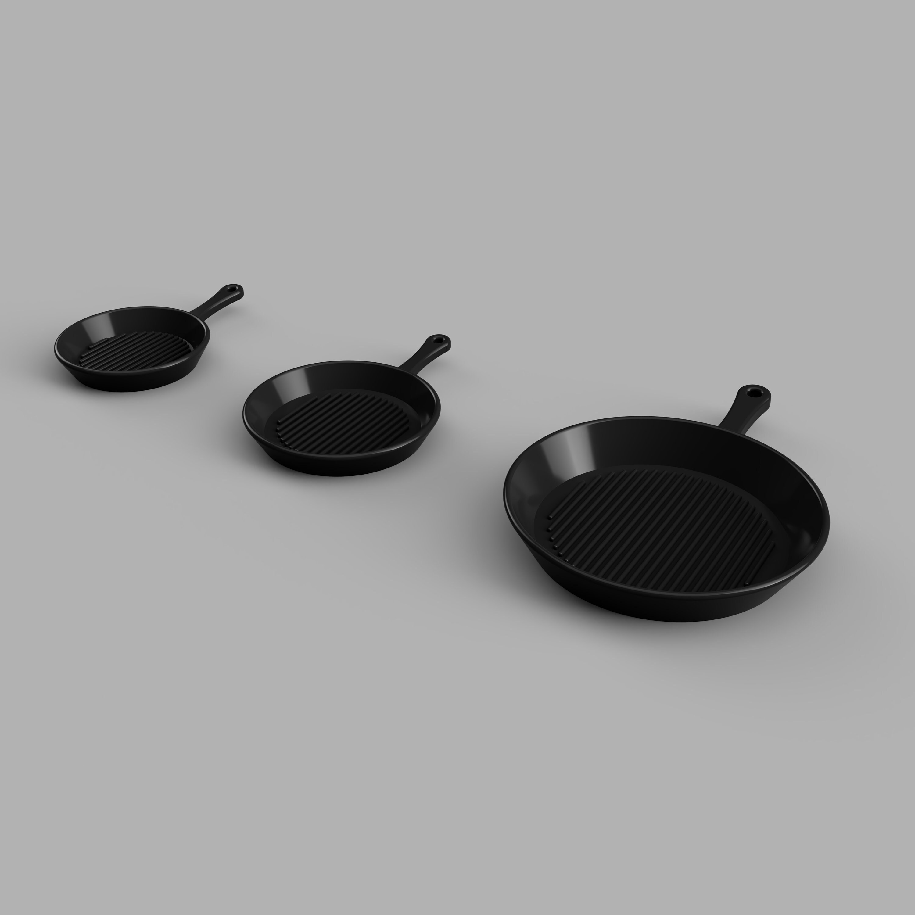 Pan Stl STL File -1/6 and 1/12 Scale Cast Iron Pan STL Set for Dollhouses and ...