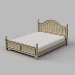 STL File - 1/12 Scale Miniature Queen Size Bed for Dollhouses and Miniature Projects (commercial license)