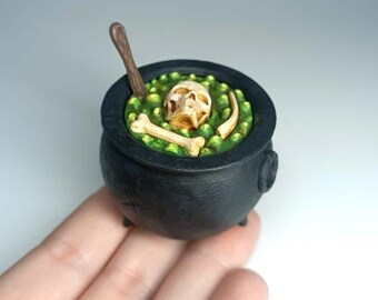 STL File - 1/12 Scale Halloween Witch’s cauldron STL for Dollhouses and Miniature Projects  (commercial license)
