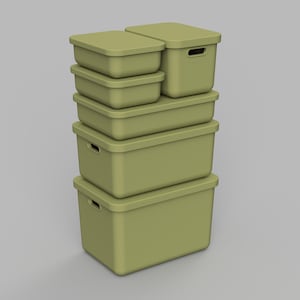 STL File - 1/12 Scale Miniature Storage Box STL set for Dollhouses and Miniature Projects  (commercial license)
