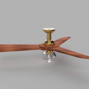 STL File - 1/12 Scale Ceiling Fan Model for Dollhouses and Miniature Projects (commercial license)
