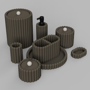STL File - 1/12 Scale Bathroom Accessories STL Set (8 pcs ) for Dollhouses and Miniature Projects  (commercial license)
