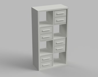 STL File - 1/12 Scale Miniature Shelving units STL set for Dollhouses and Miniature Projects  (commercial license)
