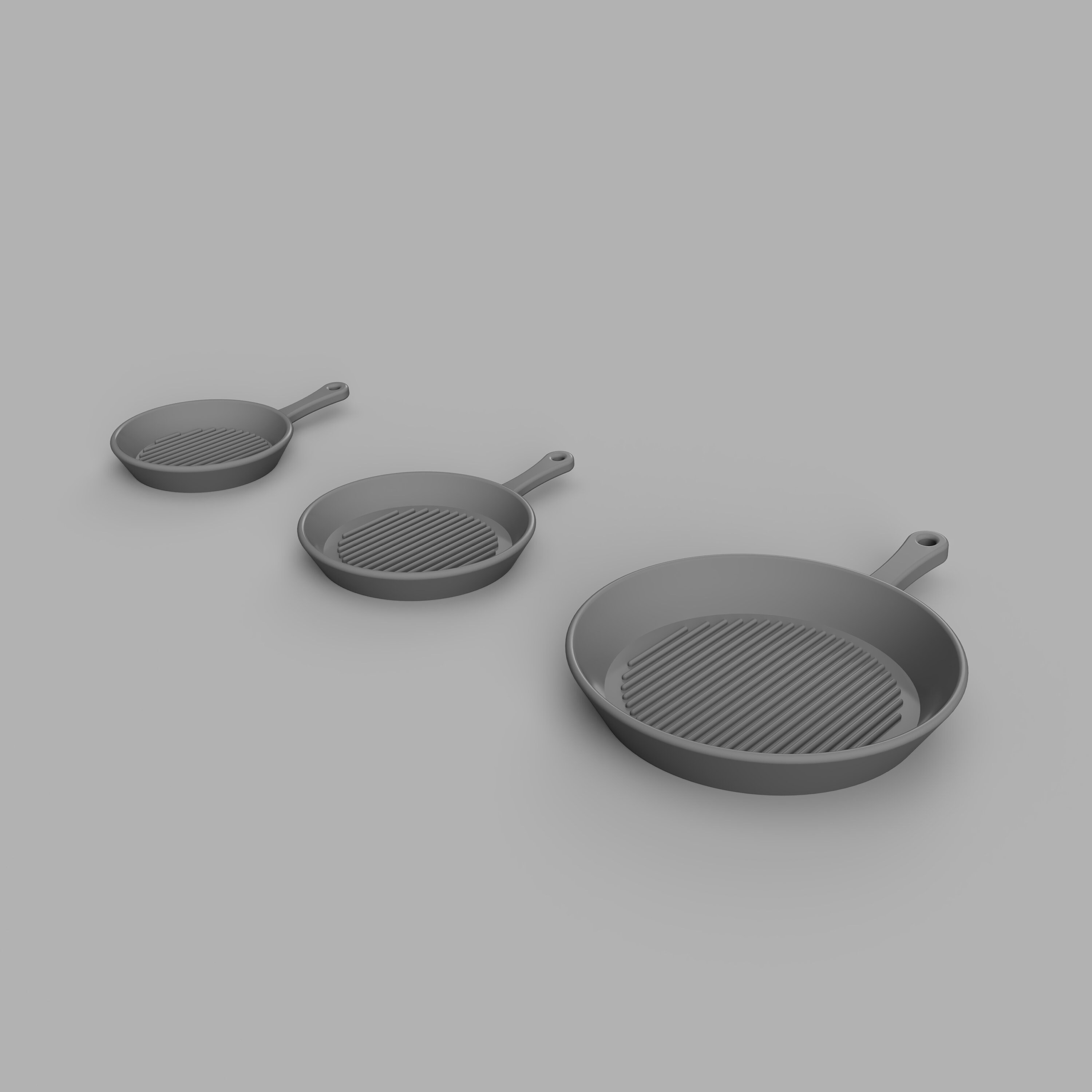 Pan Stl STL File -1/6 and 1/12 Scale Cast Iron Pan STL Set for Dollhouses and ...