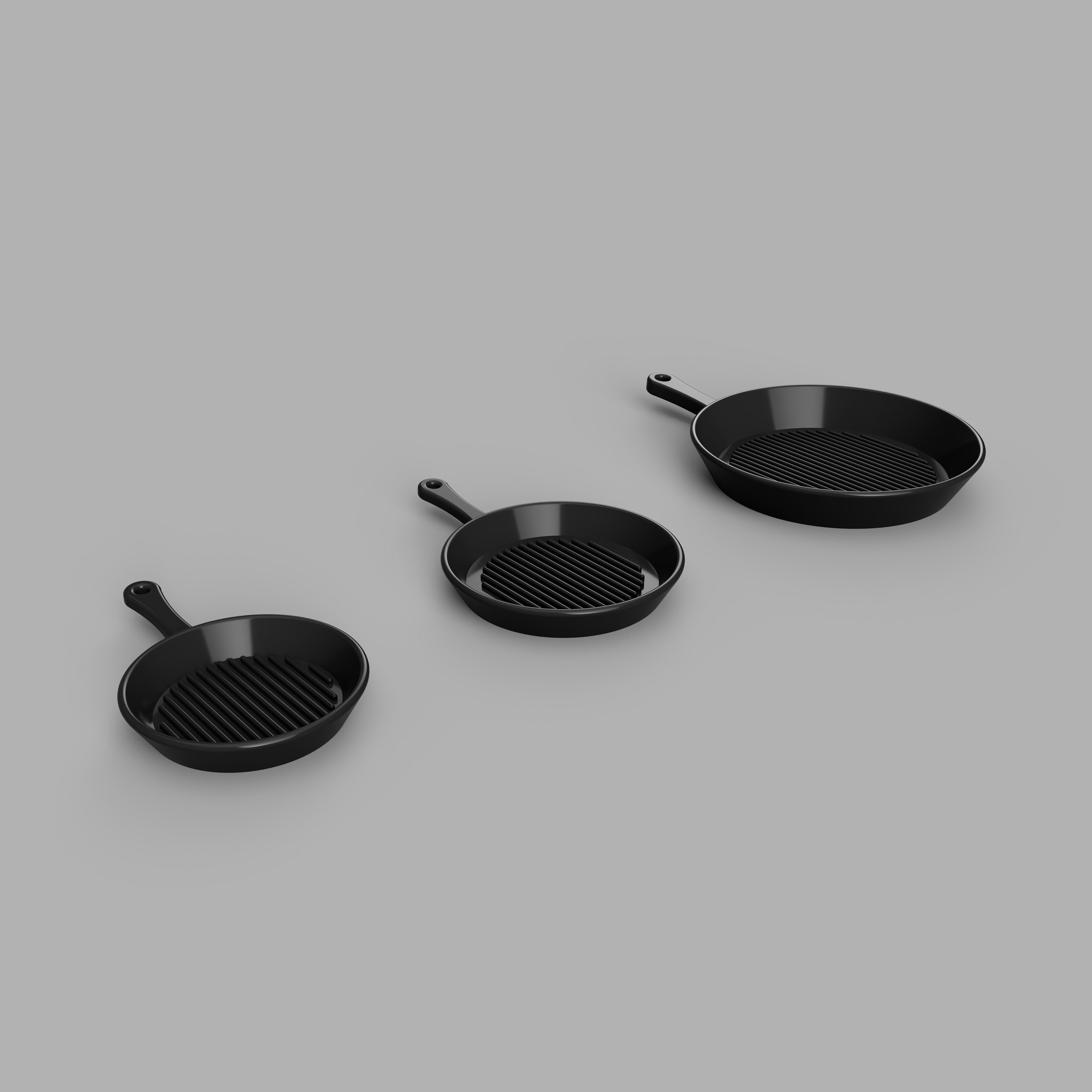 Pan Stl STL File -1/6 and 1/12 Scale Cast Iron Pan STL Set for Dollhouses and ...