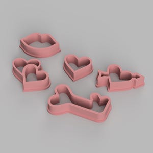 STL File - 1/12 Scale valentine&#39;s day cookie cutter STL set for Dollhouses and Miniature Projects  (commercial license)