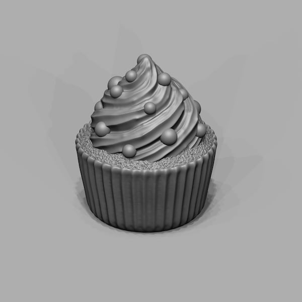 STL File - 1/12 and 1/6 Scale Miniature Cup Cake STL for Dollhouses and Miniature Projects (commercial license)