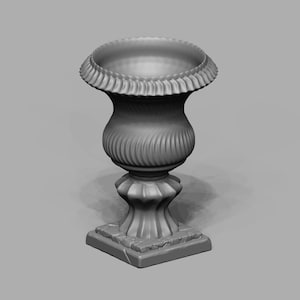 STL File -  1/12 Scale Miniature Garden Pot STL for Dollhouses and Miniature Projects (commercial license)
