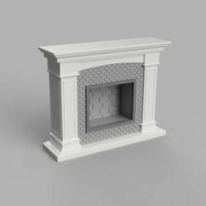STL ファイル - ドールハウスやミニチュア プロジェクト用の 1/12 スケールの暖炉 STL (商用ライセンス)