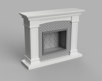 Archivo STL - Chimenea a escala 1/12 para casas de muñecas y proyectos en miniatura (licencia comercial)