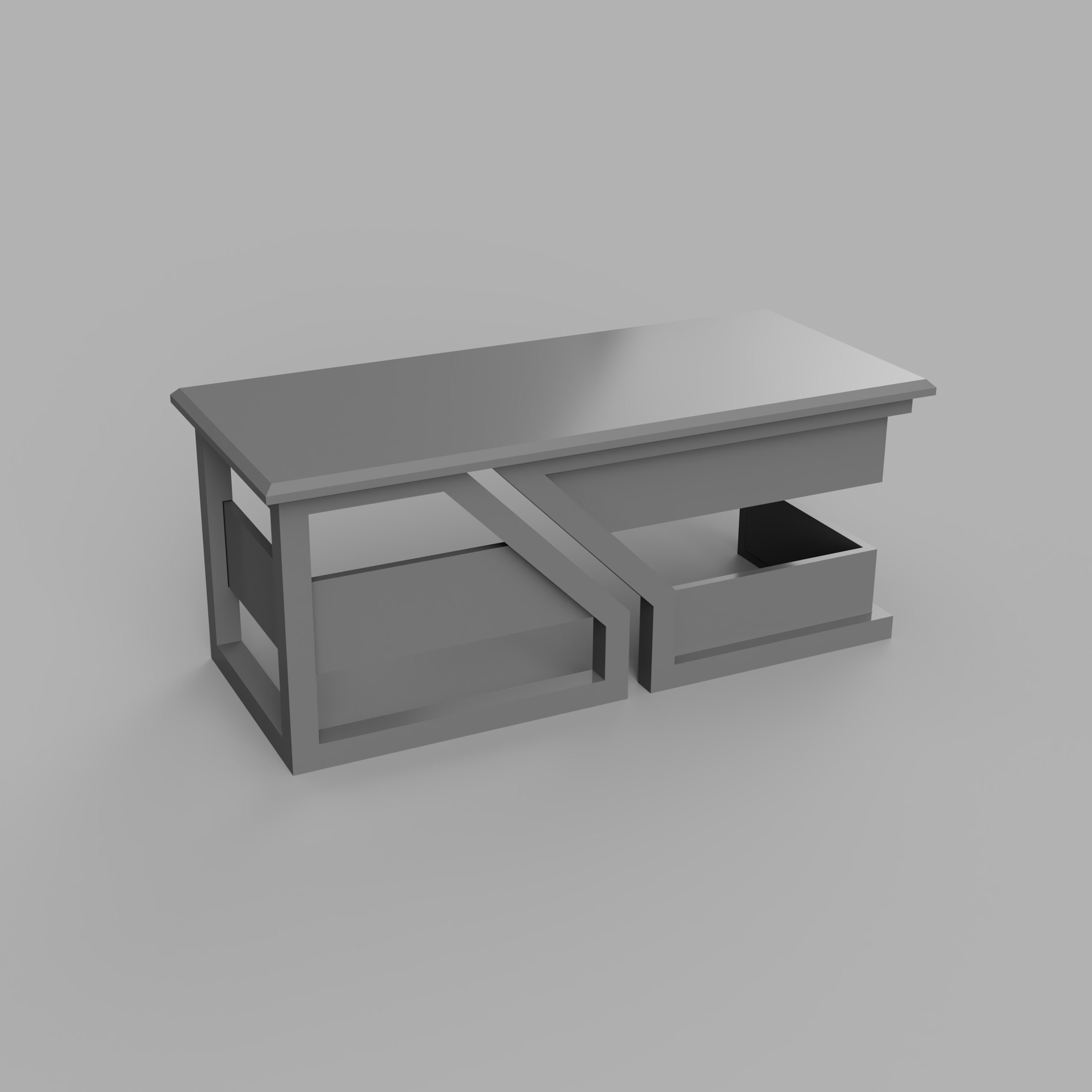 Computer Table Stl STL File - 1/12 Scale Modern Computer Desk STL for Dollhouses and ...