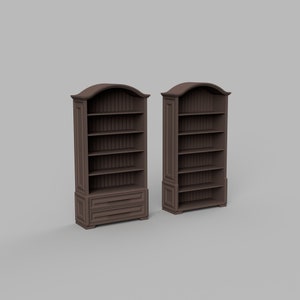 STL File - 1/12 Scale Miniature Bookshelf STL for Dollhouses and Miniature Projects (commercial license)