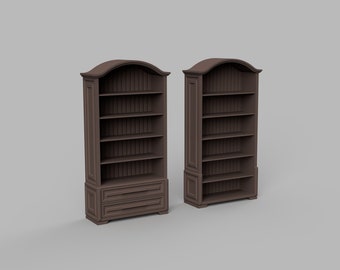 Archivo STL - Estantería en miniatura a escala 1/12 para casas de muñecas y proyectos en miniatura (licencia comercial)