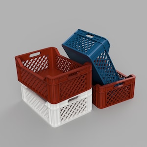 STL File - 1/12 Scale Miniature Plastic Crate STL for Dollhouses and Miniature Projects (Commercial License)