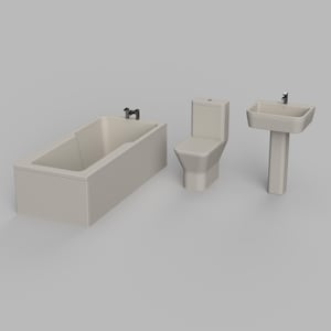 STL File - 1/12 Scale Bathroom STL set for Dollhouses and Miniature Projects (Commercial License)
