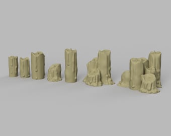 STL File - 1/12 Scale Halloween Dripping Candle STL set (7 piece) for Dollhouses and Miniature Projects  (commercial license)
