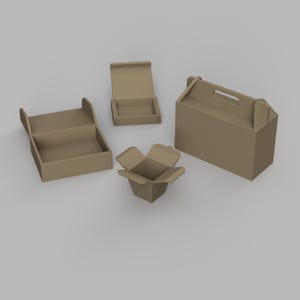 STL File - 1/12 Scale Miniature Takeaway box STL Set for Dollhouses and Miniature Projects (commercial license)