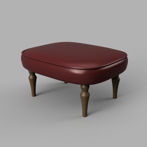 STL File - 1/12 Scale Miniature Footstool STL for Dollhouses and Miniature Projects (commercial license)