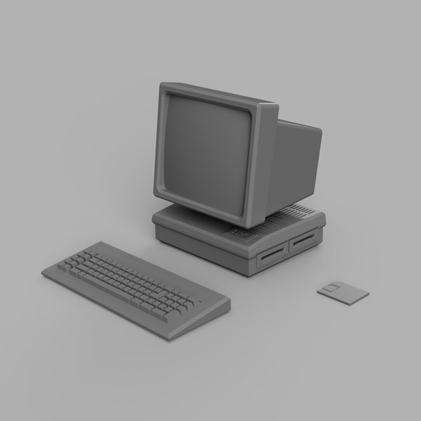 STL File - 1/12 Scale Miniature Vintage Computer STL Set for Dollhouses and Miniature Projects (commercial license)
