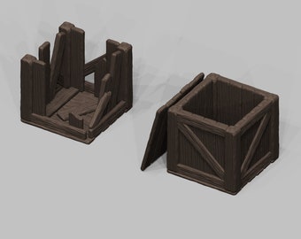 STL File - 1/12 Scale Miniature Wooden Box STL Set for Dollhouses and Miniature Projects (commercial license)