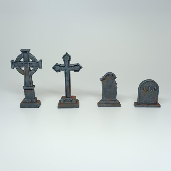 STL File - Multi Scale Gravestone Halloween decor STL set for Dollhouses and Miniature Projects  (commercial license)