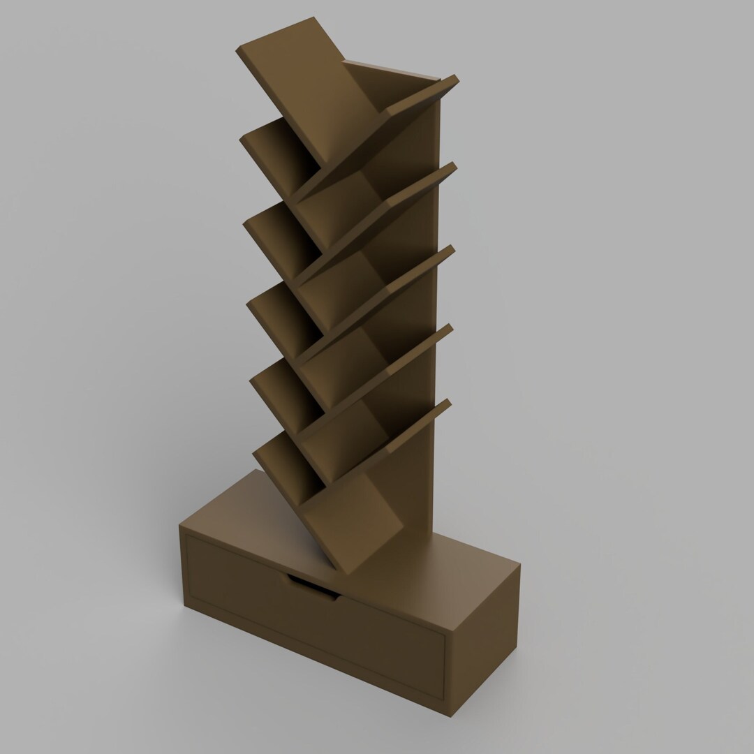 STL File 1/12 Scale Miniature Bookshelf STL for Dollhouses and