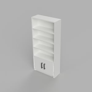 STL File - 1/12 Scale Miniature Bookshelf STL for Dollhouses and Miniature Projects (Commercial License)