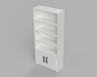 Arquivo STL - Estante em miniatura em escala 1/12 STL para casas de bonecas e projetos em miniatura (licença comercial)