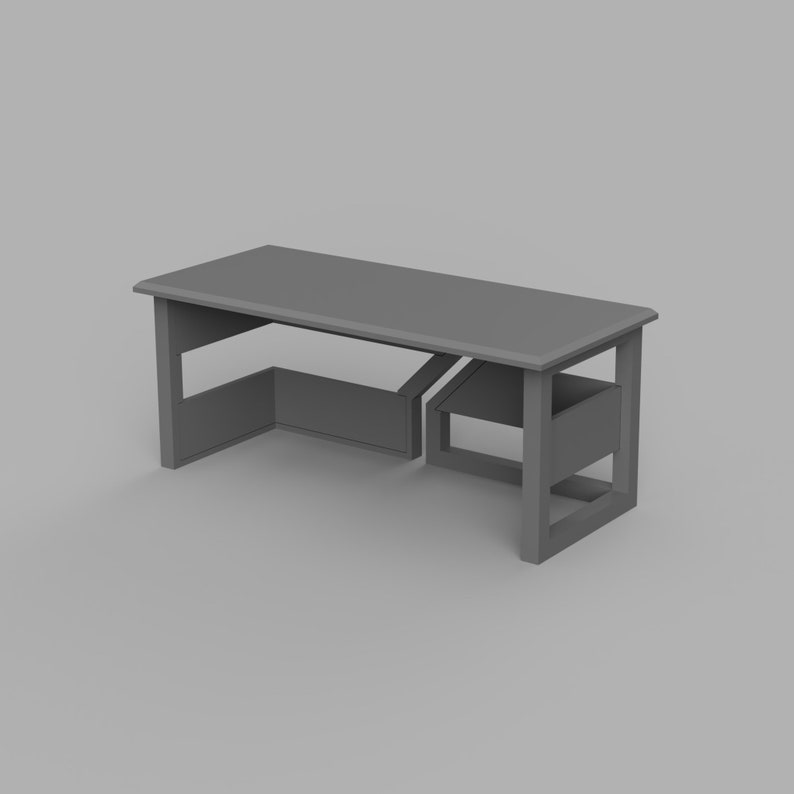 Computer Table Stl STL File - 1/12 Scale Modern Computer Desk STL for Dollhouses and ...