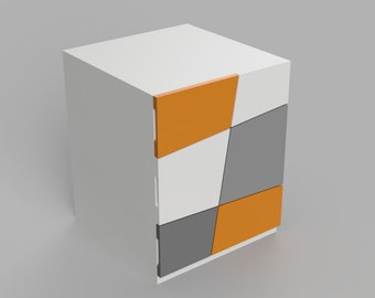 STL File - 1/12 Scale Miniature Geometric Dresser STL for Dollhouses and Miniature Projects (commercial license)