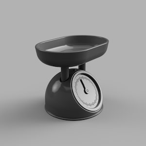 STL File - 1/12 Scale Kitchen Scale STL for Dollhouses and Miniature Projects (commercial license)