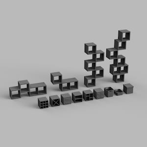 STL File - 1/12 Scale Miniature Shelving units STL set for Dollhouses and Miniature Projects  (commercial license)