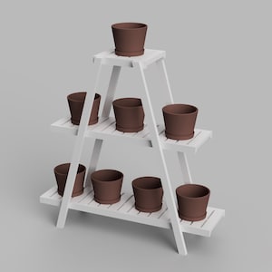 STL File - 1/12 Scale Miniature Plant Stand STL for Dollhouses and Miniature Projects  (commercial license)