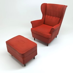 STL File - Multiple Scale Armchair And Footstool STL Set for Dollhouses and Miniature Projects  (commercial license)