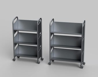 STL File - 1/12 Scale Book Cart STL (2 Size)