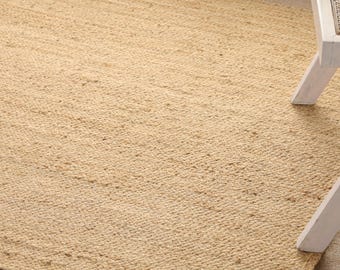 Alfombra trenzada de yute hecha a mano: Alfombra boho natural, esterilla de yoga