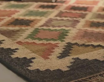 Handmade Kilim Rug, Turkish Bohemian Woven Area Carpet