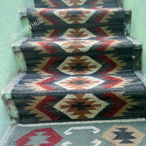 Tappeti da corridoio in juta per scale, tappeti da corridoio vintage di grandi dimensioni, tappeti da corridoio in juta con arredamento tradizionale bohemien, tappeti da corridoio in juta naturale