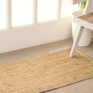Jute Runner Natural Jute Runner Rug Indian Handwoven Jute Rug Custom Size Rug For Hallway Entry Wat Kitchen Laundry Boho Decor Rug runner