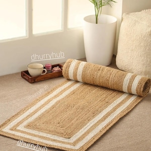 Jute Runner Natural Jute Runner Rug Indian Handwoven Jute Rug Custom Size Rug For Hallway Entry Wat Kitchen Laundry Boho Decor Rug
