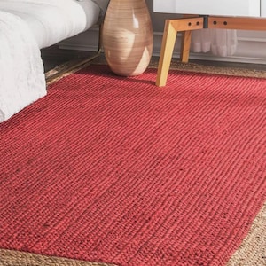 Handvävd jutematta: Boho brun flätad matta