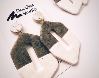 Two tone polymer clay earrings