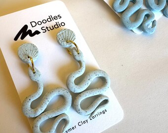 Snake polymer clay earrings