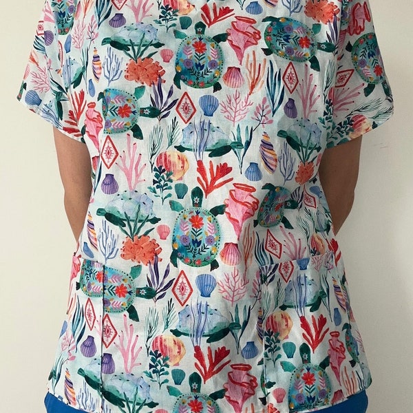 Under The Sea Scrub Top