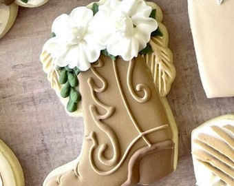 Cow Girl Boot with Floral Cookie Cutter